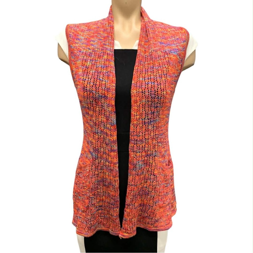 Mirror Image Vibrant Multicolor Cardigan Vest Size M